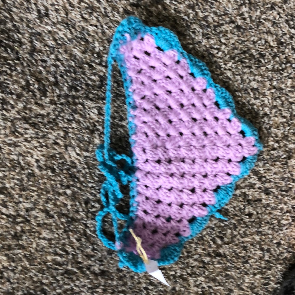 Handmade Crochet Dog Bandanna.